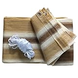 Masgard Balkon Sichtschutz Balkonbespannung Balkonverkleidung Verschiedene Abmessungen (0,9 m x 3,00 m, Creme - Beige - Braun gestreift)