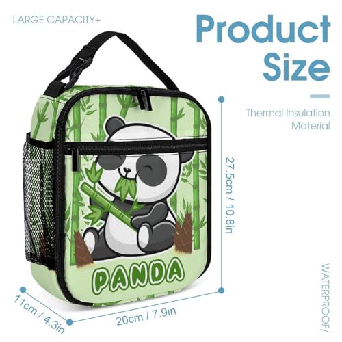 Panda Backpack with Lunch Box & Pencil Case for Kids Girls Boys School, 16 Inch Cute Pandas Bookbag, School Backpack for Students Children, Lightweight, Large Capacity4