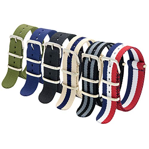 MEGALITH NATO Strap 6 Packs 16mm 18mm 20mm 22mm 24mm Nylon Watch B
