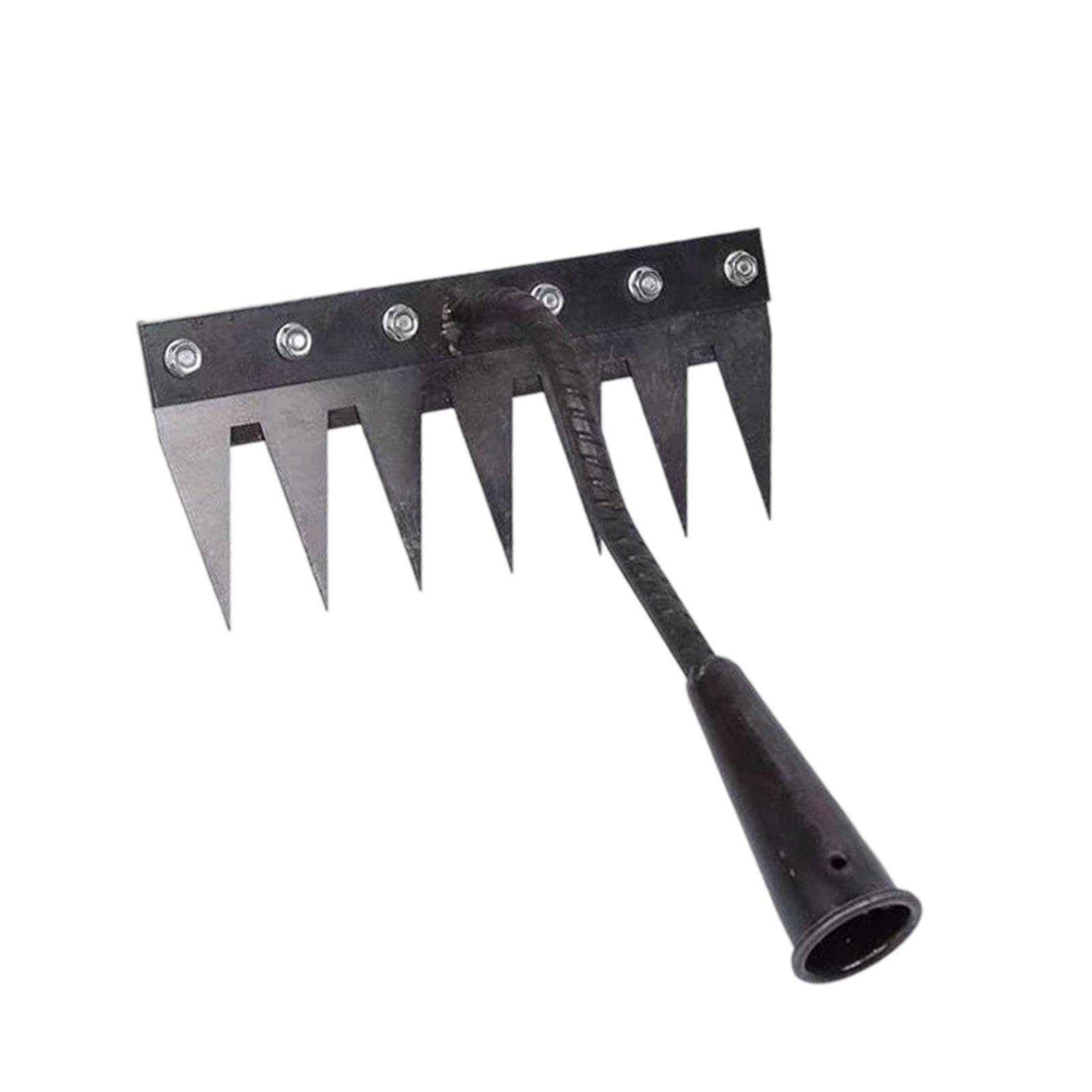 Azada de jardín, rastrillo de Mano de Metal, Herramienta para desherbar, rastrillo para Plantar, Cultivar, excavar, arar Vegetales, 7 Dientes