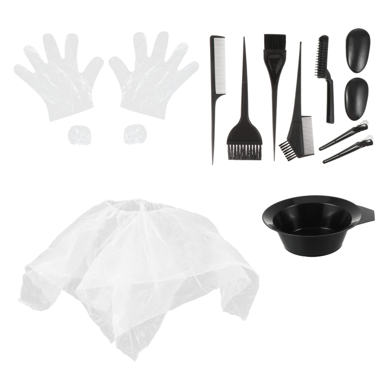 SOESFOUFU Hair Coloring Kit 11pc Tool Set Bowl Brush Gloves Dye Applicator for Home Use