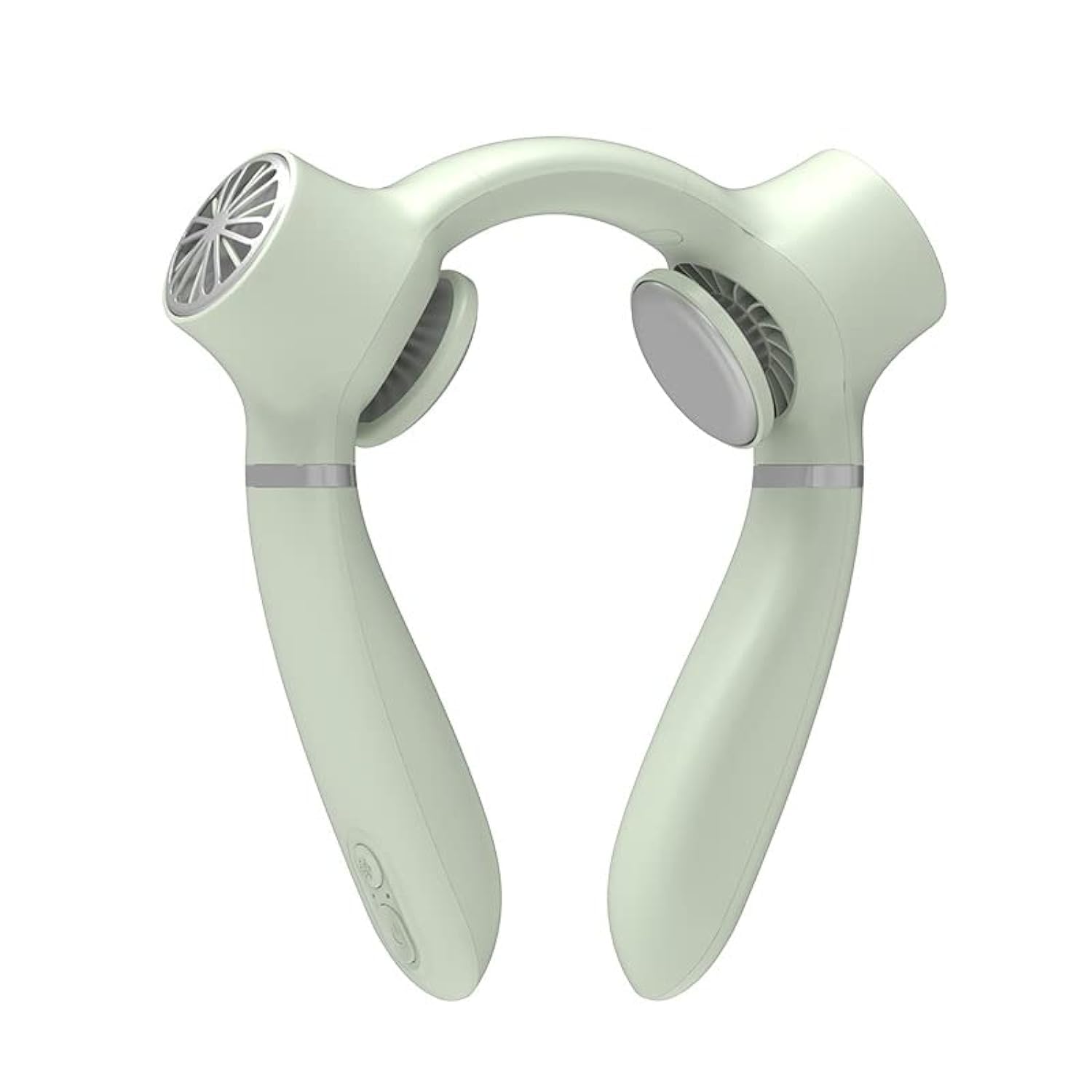 Portable Personal Neck Fan with Cooling Plate,Hands-free Bladeless Fan,USB Rechargeable 4000mah battery,3 Speed Wind adjustment,360° surround air outlet (Light green)