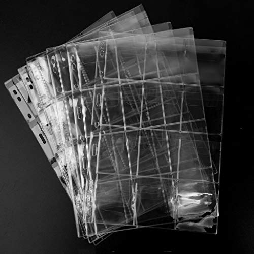 Image of 120 Pocket Coin Binder Pages 2.44 inch Collection Album Holder 10 Pcs | OSOPOLA Acidfree PVC 62x62mm Pockets Fit Coins With A Diameter Below 57mm 10 Binder Sheets 12 Pockets /Sheet CS03212