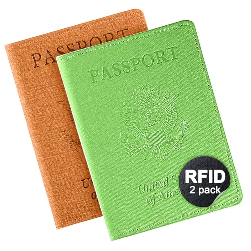 Image of Vaccination Passport Holder, Yellow&Green, 2pack
