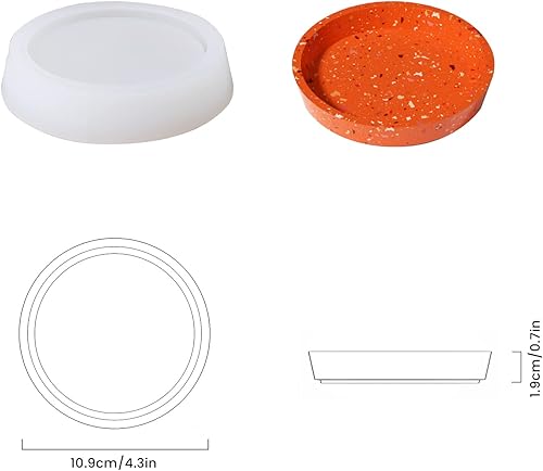 Miniatura 2 de BOOWAN NICOLE Molde de silicona para posavasos de platillo,Molde de plato de jabón de cemento,Molde de soporte de jabón de concreto para ducha