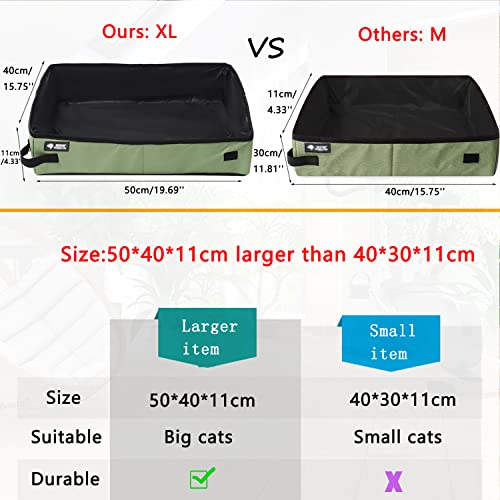 Foldable Cat Travel Litter Tray, XXL Portable Cat Litter Box 50 x 40 cm, Large, Waterproof - Image 4