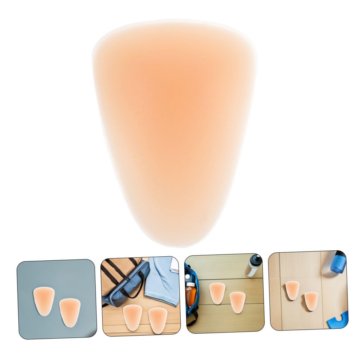 Alipis Ginocchiere in Silicone Adesive per Protezione Ginocchio, Alta Elasticità e Protezione da Cadute, 4 Pezzi Beige, per Pattinaggio e Sci