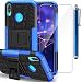 Produktbild AROYI Huawei P Smart 2019 Hülle+ Panzerglas,TPU Series Dual Layer Hybrid Handyhülle Drop Resistance Handys Schutz Hülle mit Ständer für Huawei P Smart 2019 Blau