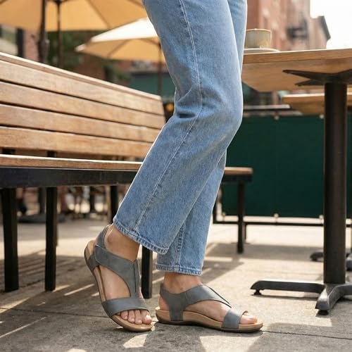 Athlefit Women's Orthopedic Arch Support Sandals Walking Casual Orthotic Flat Sandals Size 7 — view 3