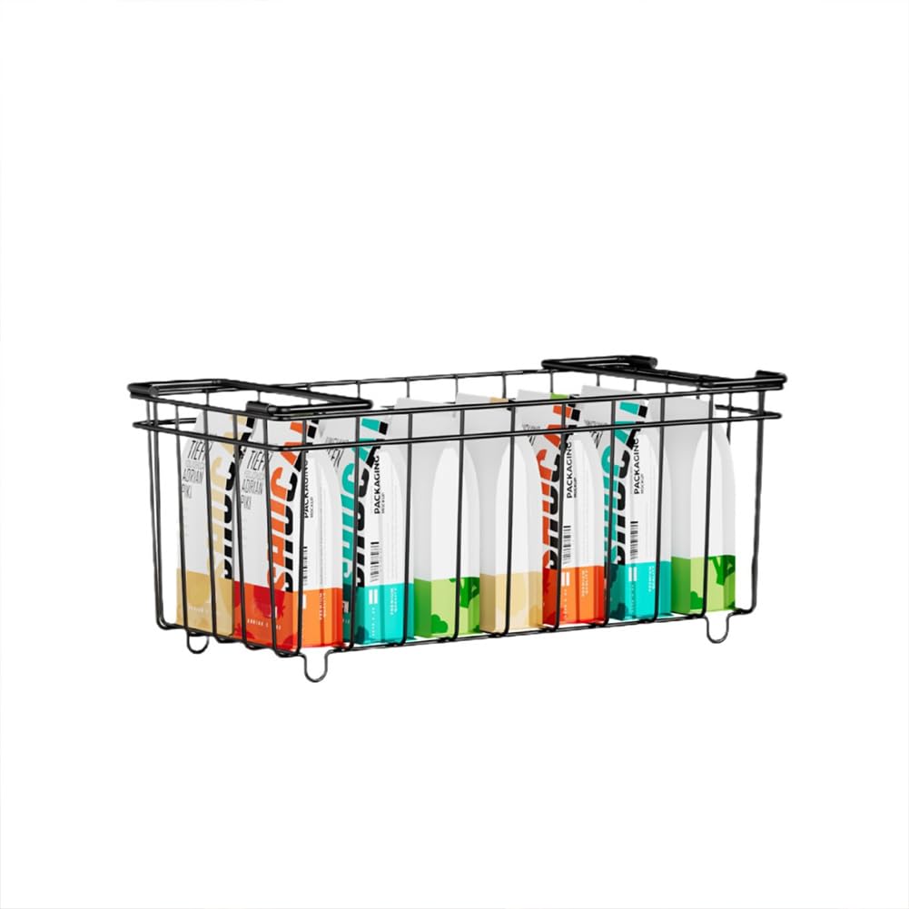 Affinityfurn 4Pcs Chest Freezer Baskets 4 Pack Stackable Wire Basket Chest Refrigerator Freezer Organiser With Handle For Home Kitchen, Easy To Sort