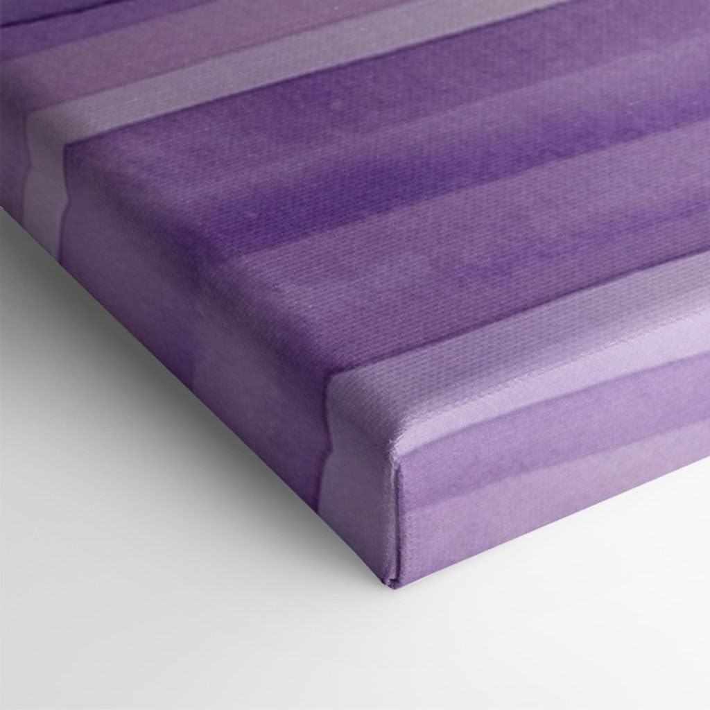 Canvas for Living room. Gradient Serenity in Purple Hues � A Watercolor Study of Line and Tranquility, 27 x 18 inch Canvas Wall Art - Contemporary Masterpieces - Modern Home Decor
