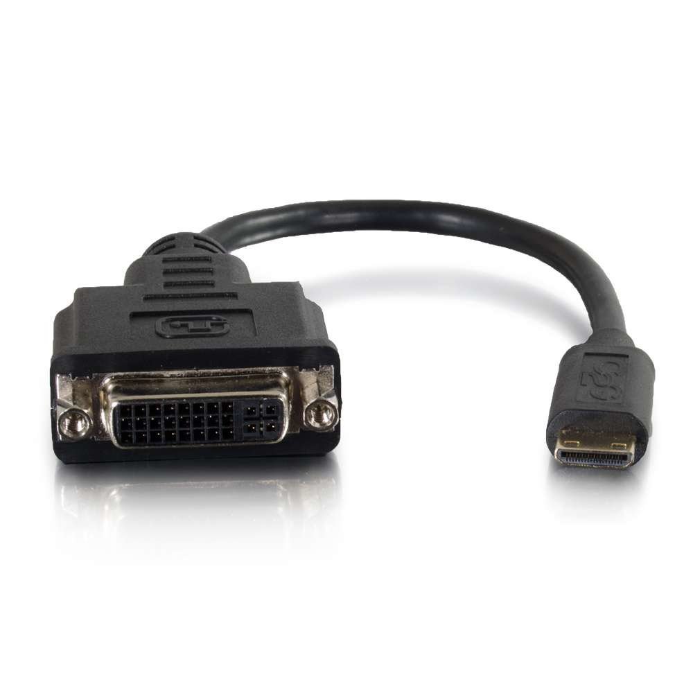 C2G DVI to HDMI Cable, Mini Dongle, HDMI Adapter, Male to Female Adapter, Black, Cables to Go 41355