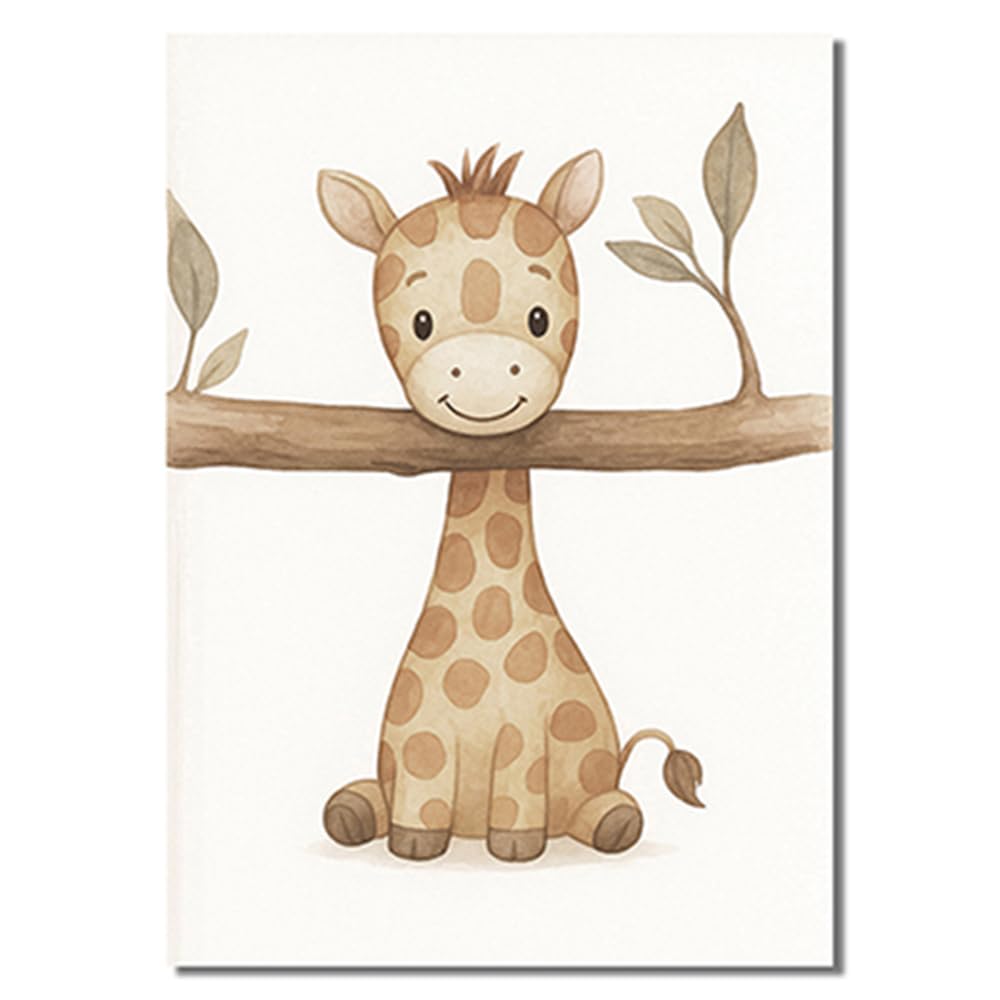 BeiYiHo 3 Affiche Chambre Bébé Beige Tableau Bebe Animaux Paresseux Elephant Girafe Poster Enfant 30 40 Toile Deco Chambre Bebe Poster Chambre Enfant Garcon Cadeau SANS CADRE (BYCH084-30x40)