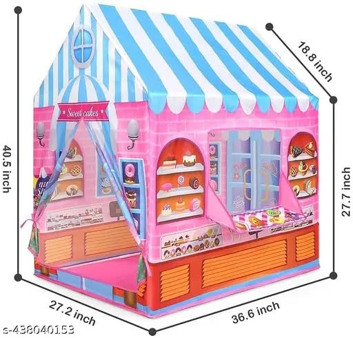 Image of Play Tent House for Kids - Lightweight Indoor Outdoor Play House for Boys & Girls | Multicolor (Candy)
