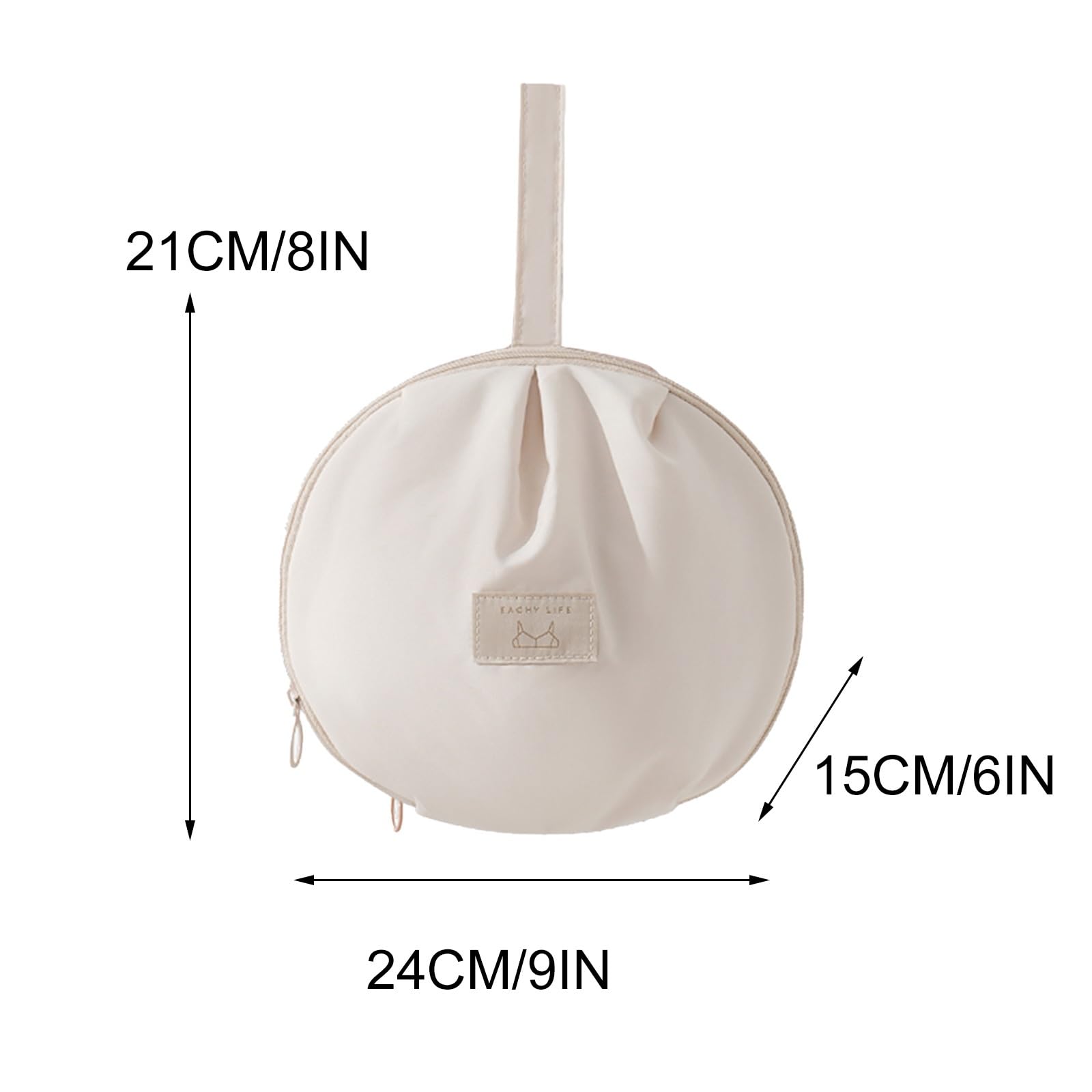 2 Copriabiti per Biancheria Intima, Custodie per Abiti Sferici per Bra, in Tessuto Oxford, Portatili, per Piccoli Indumenti(White,24x15x21cm/9x6x8in)