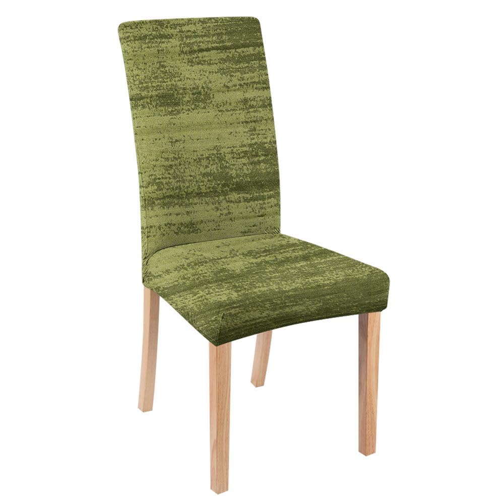Fchen art Abstract Line Flower Chair Covers for Dining Room 2 Pack,Stretch Spandex Parsons Chair Slipcovers Set of 2,Washable Anti-dust Chair Seat Cover for Kitchen,Wedding,Party Sage Green