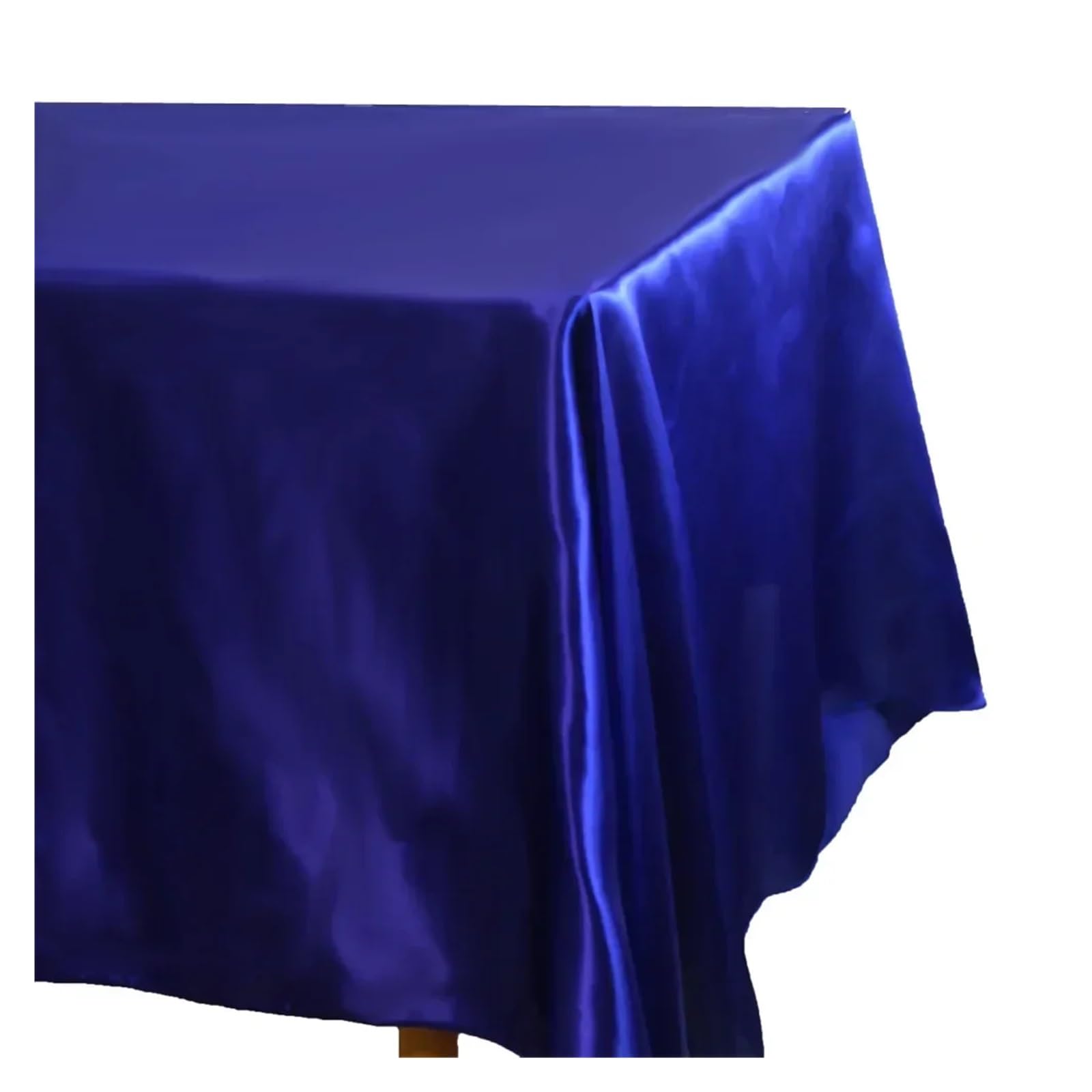 LuMOUzhou Reusable Rectangle Satin Tablecloth Satin Tablecloth Rectangle Multicolor 145x100-180cm for Wedding Party Restaurant Dining(Royal Blue,145x145cm-57x57inch)