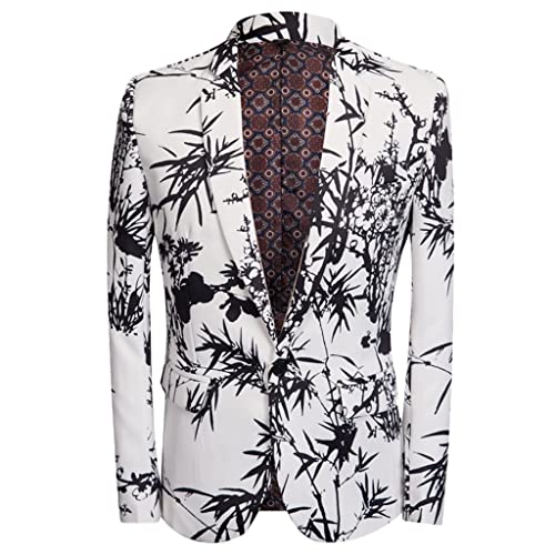 Two Piece Men's Wedding Suit Two Piece Black Print Slim Fit Stand Up Tuxedo Best Men3