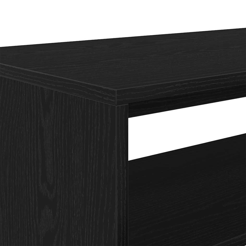 TV Schrank Schwarz Eiche 80x40x40 cm aus Leimholz, 2-funktionsfähig als Couchtisch, mit Ablagefach für Zeitschriften und Mediengeräte, leicht zu reinigen.