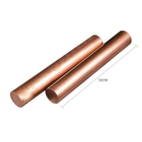 VIGAN 2 Stück 50 cm Länge 3-12 mm Durchmesser T2-Kupfer Rundstange Fräsen Schweißen für Metallverarbeitung Kupferstange