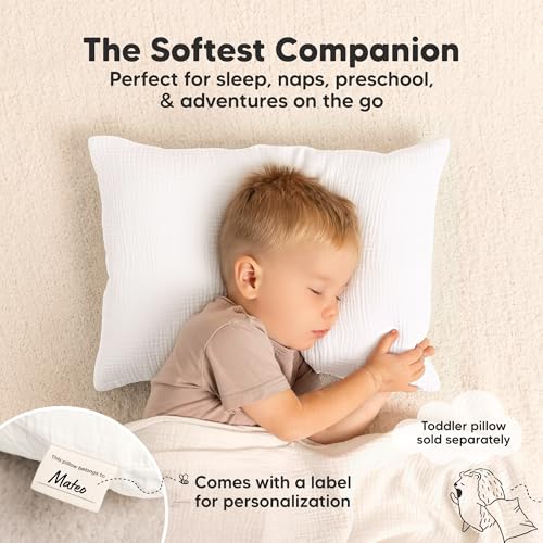 Image of KeaBabies Cotton Muslin Toddler Pillowcase 13x18 Only, 2-Pack (Soft White) | Organic Cotton Muslin Pillow Case for Kids, Girls, Boys, Small Travel Size Cover, Soft,Breathable Toddler Pillow Not Included