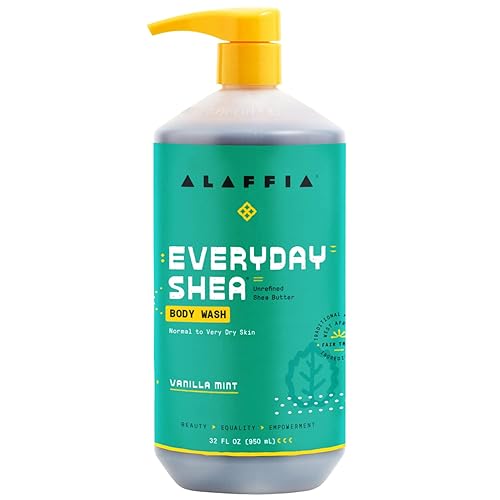 Alaffia EveryDay Shea Body Wash Ayuda naturalmente a hidratar y limpiar sin quitar aceites naturales con manteca de karité, neem y aceite de coco,
