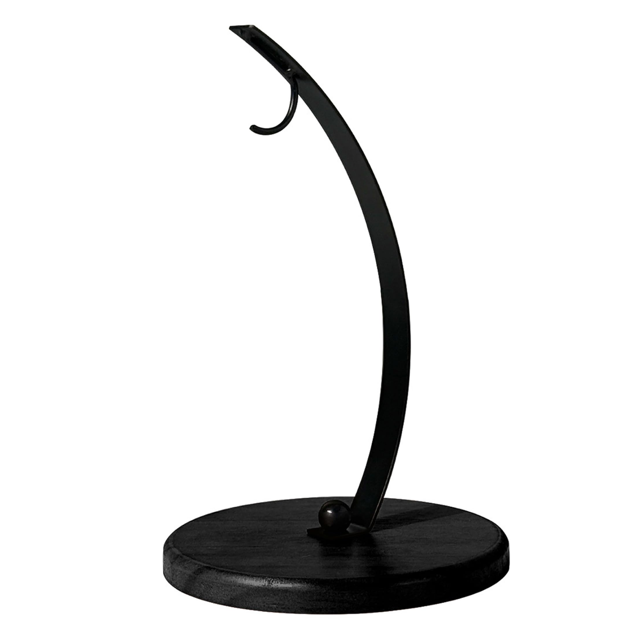 Xoeryoy Banana Hook, Metal Banana Hanger With Wooden Base, Space-saving Holder Stand For Kitchen Countertop, Black