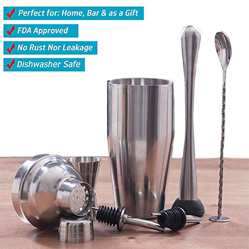 Set Coctelera Kit 6 Piezas Acero Inoxidable 550ml miniatura 4