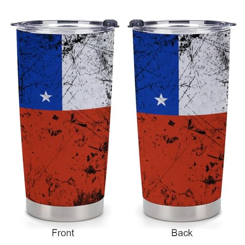 Portavasos para coche textura Black Grunge bandera Chile 4 piezas miniatura 3