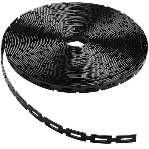 KQYSLXG 50 FT Chain Lock Tree Ties Outdoor Plant Strap for Staking 0.5Inch Wide Adjustability Garden Ties with Hook & Loop Fastening - Tree Stakes Support Straps for Leaning Tree Garden Accessories