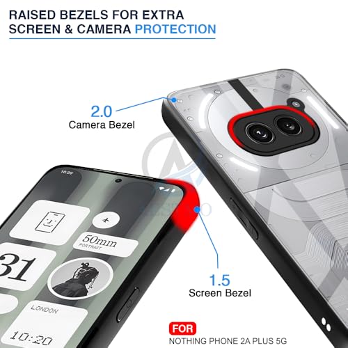Image of AESTMO Nothing Phone 2A / 2A Plus 5G Back Cover | 360 Protection | Crystal Clear Hard Back Transparent | Bumper Case for Nothing Phone 2A / 2A Plus 5G (PC+TPU, Black Bumper)