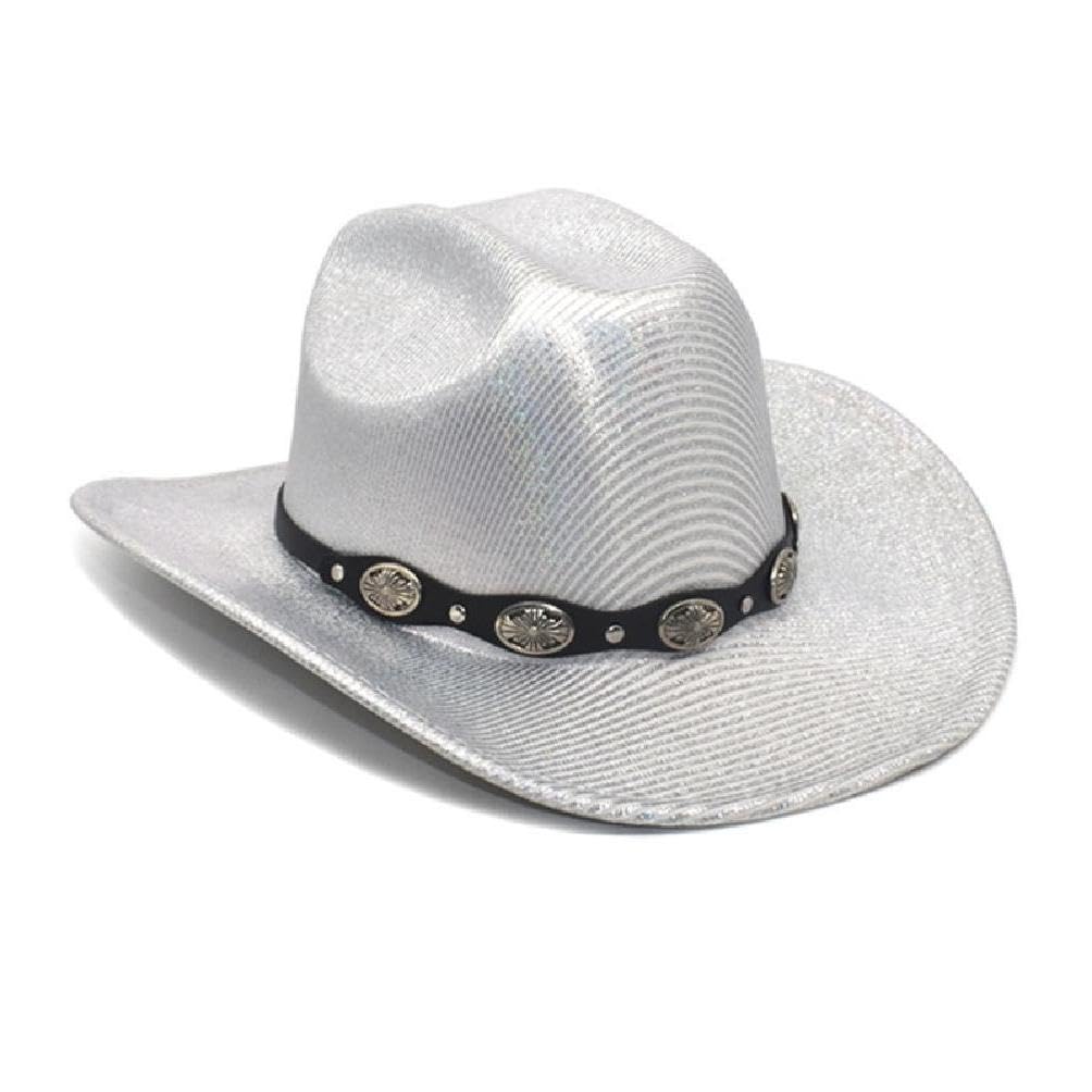 oueyfer Sparkling Cowboy Hat Glitters Glitter Wild Para Despedida De Soltera Disco Glitter Cowboy Hat Disco Hat Para Actor Actriz Hombres Western Cowboy Hat