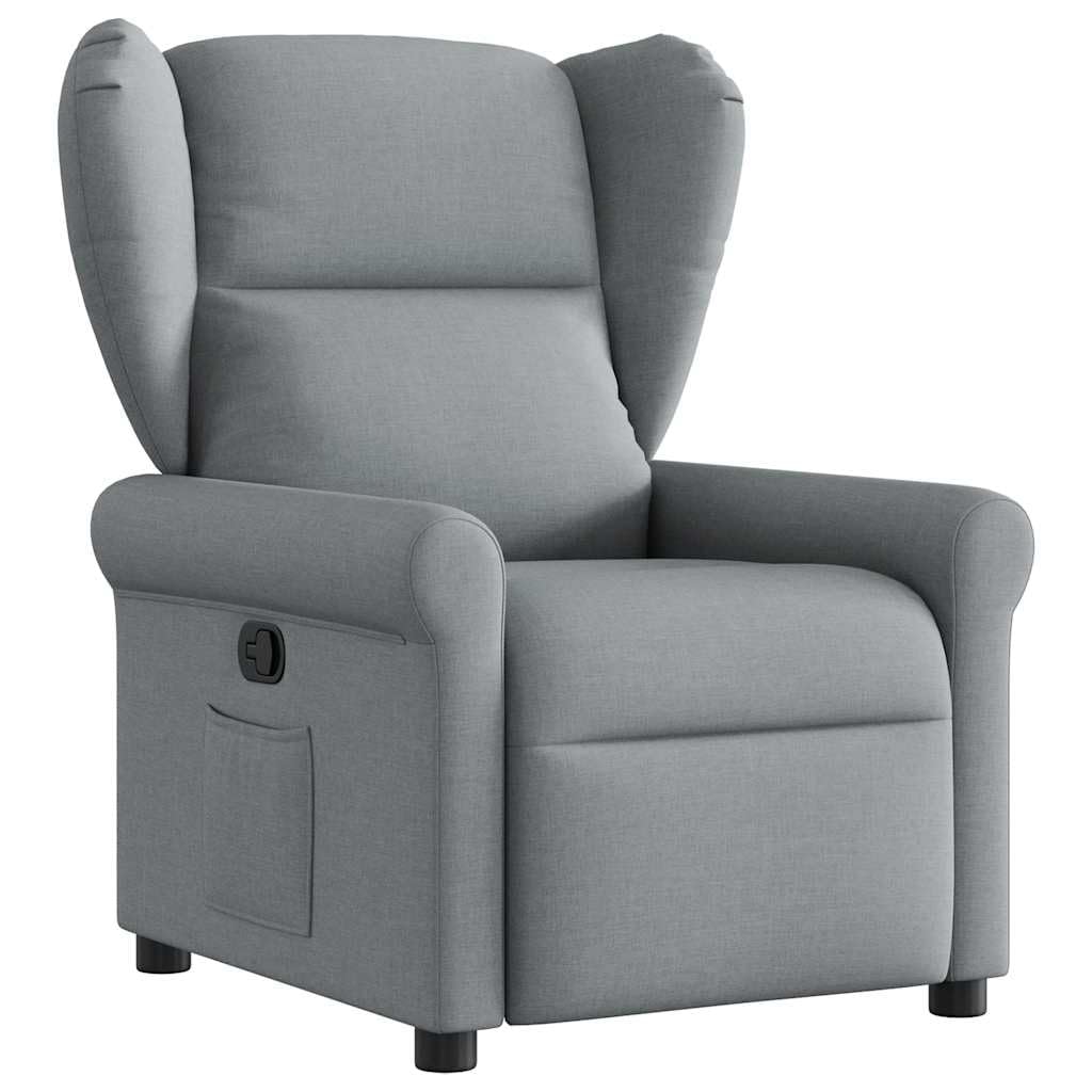 Fotel relaksacyjny, jasnoszary, materiał do salonu, do poczekalni, biura, kuchni