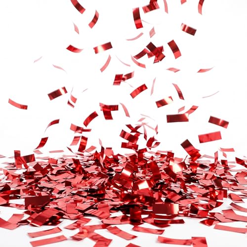 Image of Sumind 1000 Grams Red Large Metallic Confetti Glitter Throwable Table Scatter Foil Confetti for Wedding Birthday Party Baby Shower Graduation Valentine Christmas Celebrations
