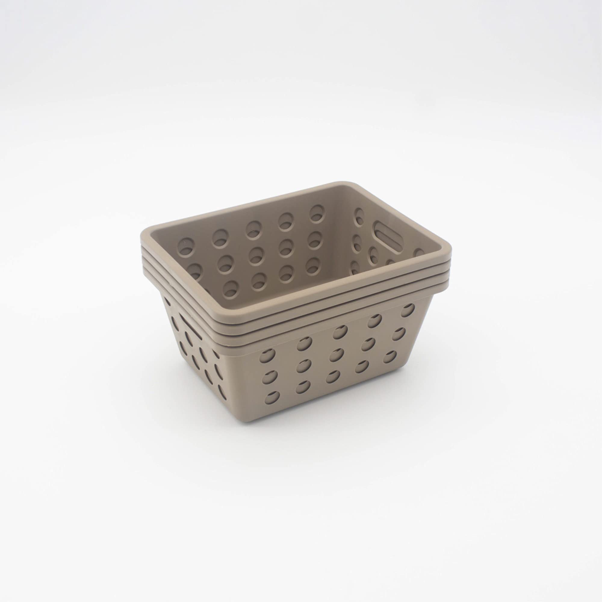 4-Pc Small Basket Set 7 x 5 x 3 Warm Gray
