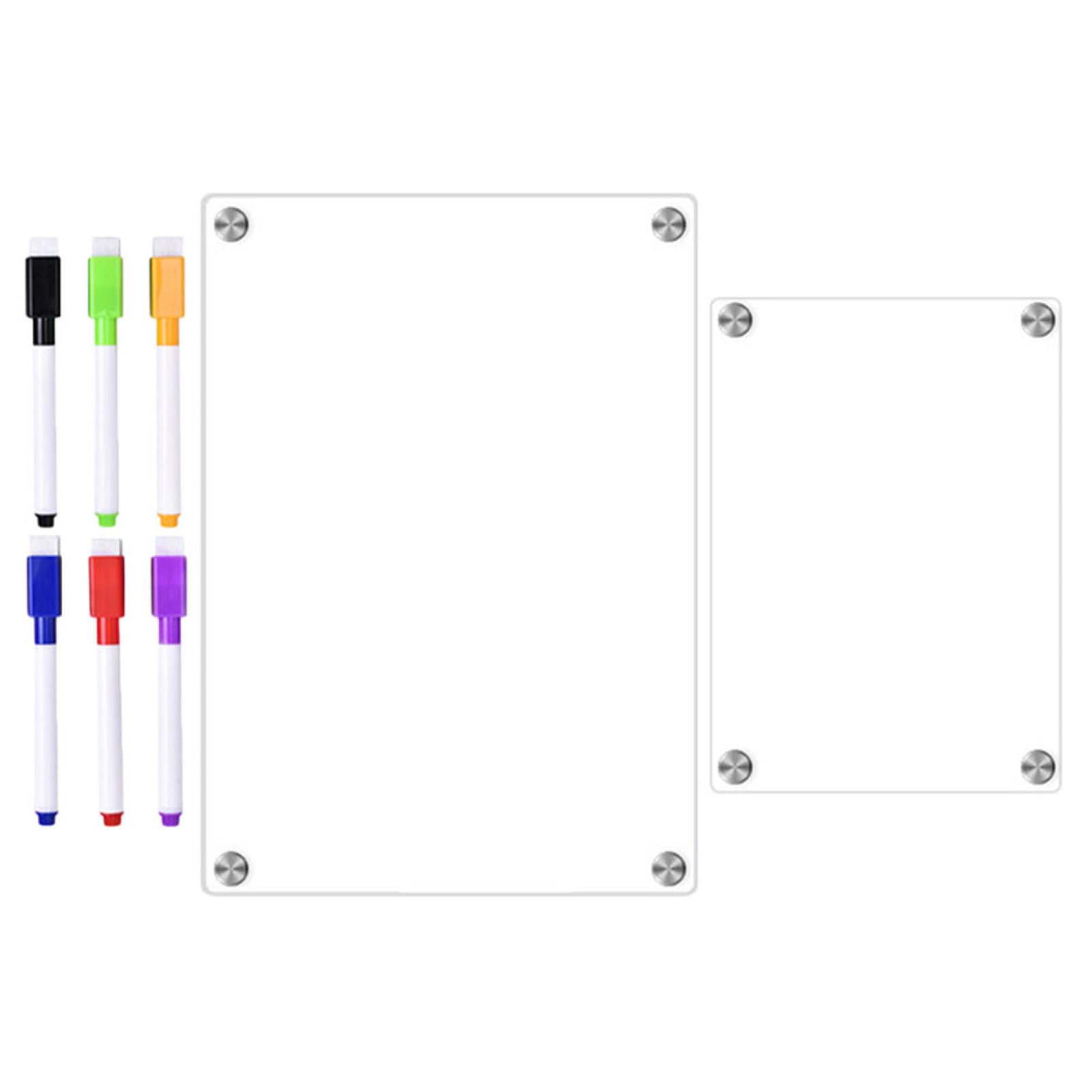 Transparente Acryl Wochenplaner Whiteboard Tafel zum Beschriften | Magnetisch, Wiederverwendbar, Tragbar, für Kühlschrank und Küche, 1 Satz mit Löschbarer Oberfläche