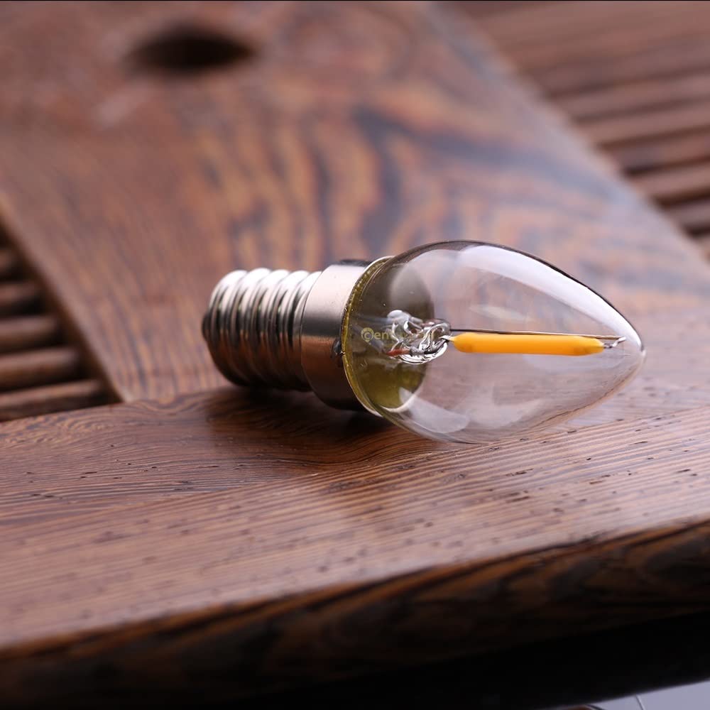Fengyan Bulbi Domestici 50pcs / lot. AC110V / 220V E12 E14 LED Frigorifero lampadina GUIDATO Lampadina notturna del filamento C7 T20. Lampade decorative della lampadario delle luci di Edison dimmerabi