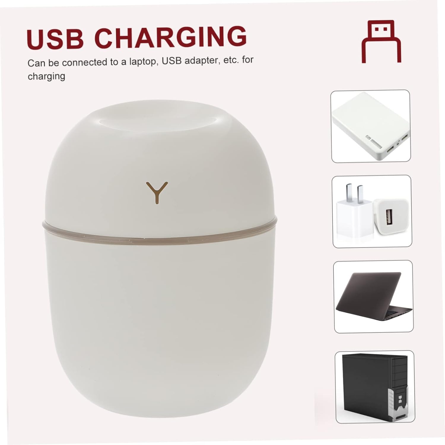 Do użytku domowego Nawilżacz USB 4 szt. Nawilżacz Urządzenie do aromaterapii Plastikowy Mini Biały Nawilżacz Mgiełkowy USB