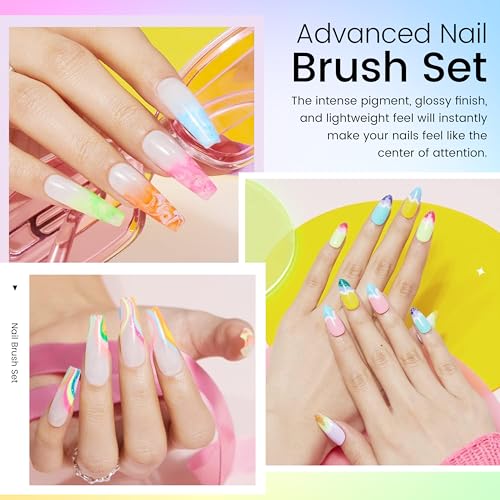 Image of Gel Polishing Nail Liner Brush 5pcs Of Painting Art Nail Liner Brush Outline Beautiful Patterns.