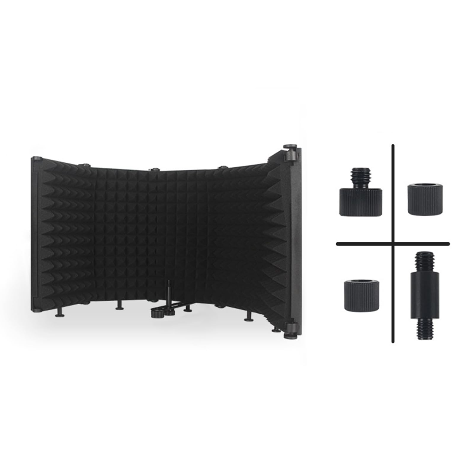 Taruor Microphone Isolation Shield, Noise Reduction Microphone Soundproof Enclosure 5-Panel Wind Screen Anti-Spray Mesh Acoustic Enclosure Studio Windshield Foldable Wind Screen