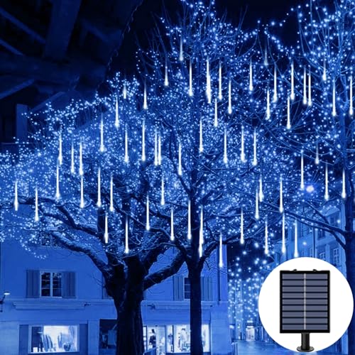 8 tubes Solar meteor shower lights outdoor suitable for Christmas lights garden Halloween party atmosphere lamp wedding Back garden decoration outdoor hanging tree lamp Household shop Courtyard