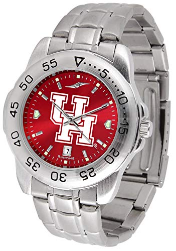 Image of SunTime Men's NCAA Team Sport Watch, 20mm Stainless Steel Strap, Reflective Shiny Dial with Date