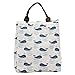 Mziart Reusable Insulated Lunch Bag Tote Soft Cooler Carry Bag for Travel and Picnic (Cute Whale)