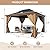 YOLENY 10' x 12' Hardtop Gazebo, Wood-Looking Gazebo with Galvanized Steel Double Roof, Aluminum Frame, Hardtop Gazebo with Netting and Curtains for Deck, Backyard, Patio, Lawns