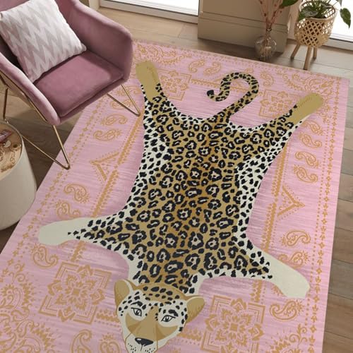 Tapete Vintage Boho Animal Print 5x7 Rosa Oro miniatura 5