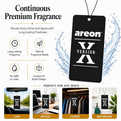 Image of AREON X AXV05 Hanging Best Car Air Freshener New Car Scent, Paper Hanging Ornaments, Long Lasting Scent for Car or Home 12 Pack