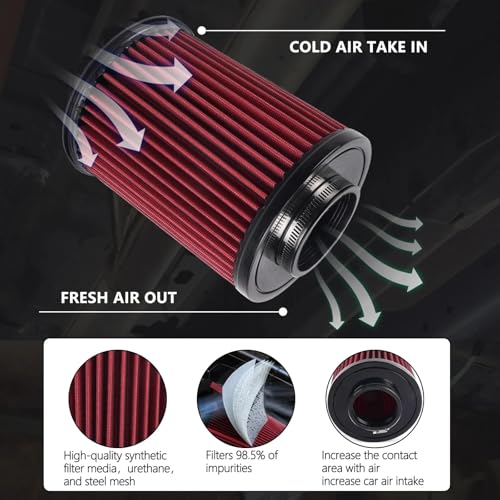 Filtre à air performance moto haut débit 70mm pour moteur Ford Focus E-2993