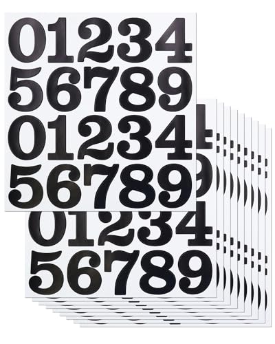 2 Inch Number Stickers for Mailbox, Black Waterproof Number Stickers for Organizing, Lockers, Sign, Note, Bins, Storage and More