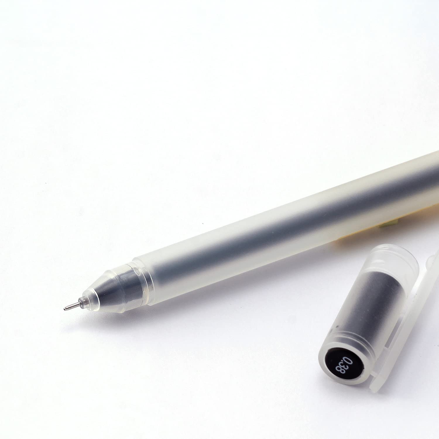 Bolígrafos de gel negros de punta media, escritura suave, punta extrafina de 0.38 mm, bolígrafos de punta redonda para estilo japonés, oficina, escuela, suministros de papelería, 12