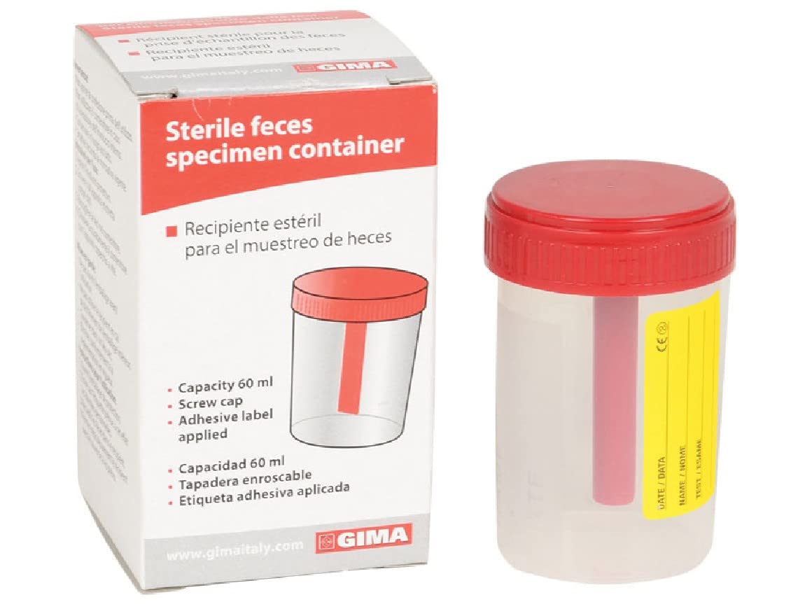 Gima 25997 Contenitore Feci, 60 ml, Scatola Singola, Sterile, Confezione da 100